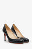Christian Louboutin Black Patent Leather Round Toe Pumps Size 36.5