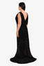 Reformation x Laura Harrier Black Velvet Semi Sheer Maxi Dress Size 18
