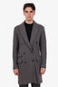 Ralph Lauren Purple Label Grey Wool Cashmere Double Breasted Coat Size M Mens
