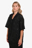 N.21 Black Mesh Crystal Embellished Short Sleeve Top Size 44