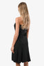 Robe midi asymétrique Jean Paul Gaultier en crêpe noir, sans manches, zippée, ceinturée, taille estimée S