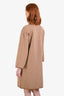 Hermès Brown/Cream Cashmere Houndstooth Knit Sweater Midi Dress Size 34