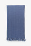 Missoni Blue Wool Chevron Printed Fringe Scarf
