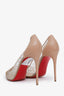 Christian Louboutin Beige Mesh Rosegold Crystal 'Follies' Size 42
