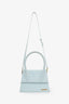 Jacquemus Light Blue Leather Large Chiquito Top Handle with Strap