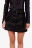 Prada Black Re-Nylon Cargo Buckled Mini Skirt Size 36