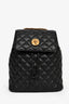 Versace Black Leather Quilted Medusa Head Backpack
