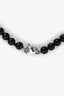 Tiffany & Co. Sterling Silver Onyx Beaded Heart Tag Bracelet