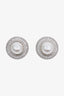 Self-Portrait Silver Tone Crystal Pearl Round Earrings