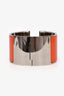 Hermès Orange/White Enamel Clic Clac H Bracelet Large Model