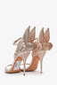 Sophia Webster Metallic Rose Gold Leather Chiara Butterfly Ankle Strap Heels Size 39