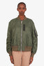 Sacai Khaki Green Nylon Twill Blouson Bomber Jacket Size 2
