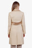 Dolce & Gabbana Vintage Tan/Gold Shimmer Long Single Breasted Coat Estimated Size S