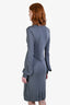 Gucci 2011 Grey Slinky Long Sleeve Bamboo Detail Dress Size M