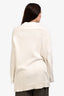 Rosetta Getty Cream Cotton Blend Knit Sweater Size L