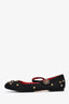 Dolce & Gabbana Black Crystal Stud Detail Ballet Flat Size 37
