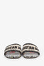Christian Dior Canvas Leather Embroidered Dway Heeled Slides Size 35.5