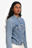Acne Studios Blue Distressed Denim Jacket Size 36