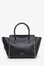 Valentino Black Calfskin Leather Small Rockstud Tote Bag with Strap