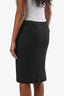 Gucci Black Cotton Pleat Detail Pencil Skirt Size 40