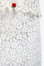 Dolce & Gabbana White Lace Pencil Skirt and Rose Button Evening Jacket Set Size 38