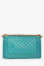 Pre-loved Chanel™ 2016 17 Turquoise Quilted Leather Medium Boy Bag GHW