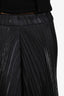 Dusen Black Pleated Satin Wide Leg Trousers Size S