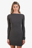 St. Agni Grey Cotton Boatneck 'Bateau' Mini Dress Size XS