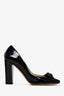 Christian Dior Black Patent Leather Block Heel Pumps Size 37.5