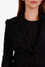 Dolce & Gabbana Wool Silk Black Lace Detail Blazer Jacket Size 42