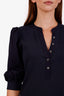 Veronica Beard Blue Cotton Quarter Sleeve Top Size M