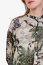 Christian Dior Green Printed Cotton Long Sleeve Mini Dress Size 4