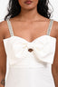 Self-Portrait White Crystal Strap Bow Mini Dress Size 4