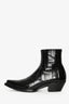 Saint Laurent Black Eel Skin Western Ankle Boot Size 41 Men's