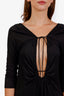 Isabel Marant Black Strappy Neck Three-Quarter Sleeve Mini Dress Size 40