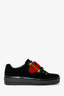 Prada Black/Red Velvet 'Trompe L'oeil' Buckle Sneakers Size 35.5