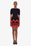 Louis Vuitton Navy Wool Cashmere Ribbed Mini Dress Size XS