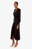 Alessandra Rich Black Tuxedo Style Embellished Midi Dress Size 38