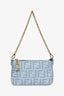Fendi Light Blue Denim FF 'Tube Pouch' on Chain with Strap