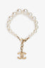 Pre-loved Chanel™ 2016 Gold Tone Faux Pearl/Strass CC Charm Bracelet