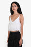 16Arlington White Crepe Fur Crop Top Size 8