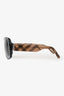 Burberry Black/Taupe Nova Check Pattern Square Sunglasses