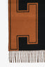 Hermès Brown/Black Cashmere 'Casca Clefs' Fringe Scarf