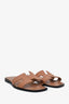 Hermès Peach Leather Oran Sandals Size 38.5