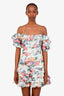 Zimmermann White/Floral Linen Allia Mini Dress Size 1