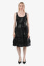 St. John Black Wool Sequin Embellished Sleeveless Dress Size 4