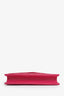 Saint Laurent Pink Grain de Poudre Chevron Cassandre Mini Envelope Chain Wallet