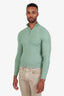 Loro Piana Green Cashmere Silk Quarter Zip Sweater Size 48 Mens