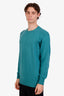 Pull à col rond en cachemire vert Loro Piana taille 54 homme