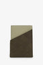 Bottega Veneta Brown/Green Intrecciato Leather Business Card Case
